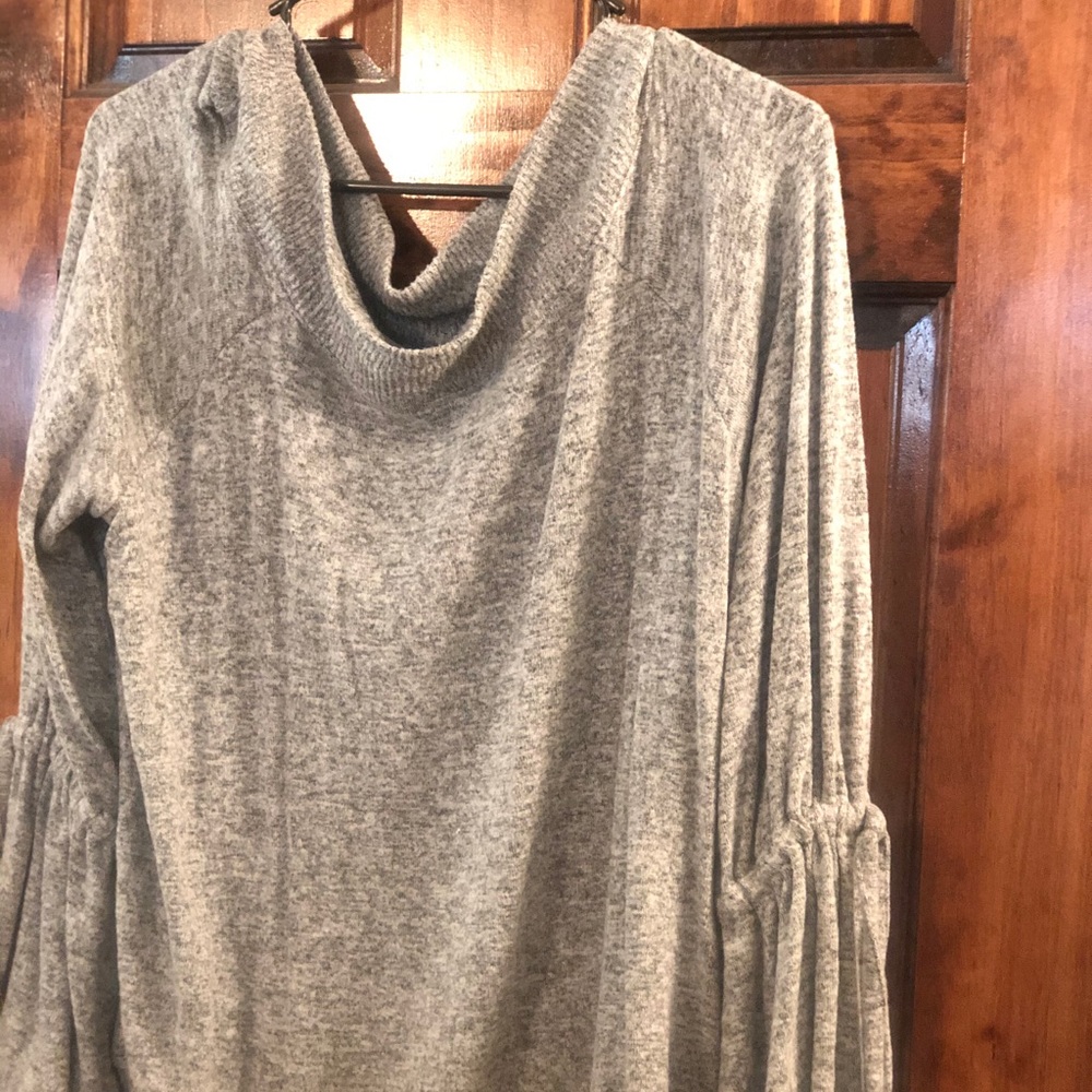 Express Grey Scoop Neck Sweater